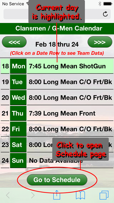 Weekly Calendar Page